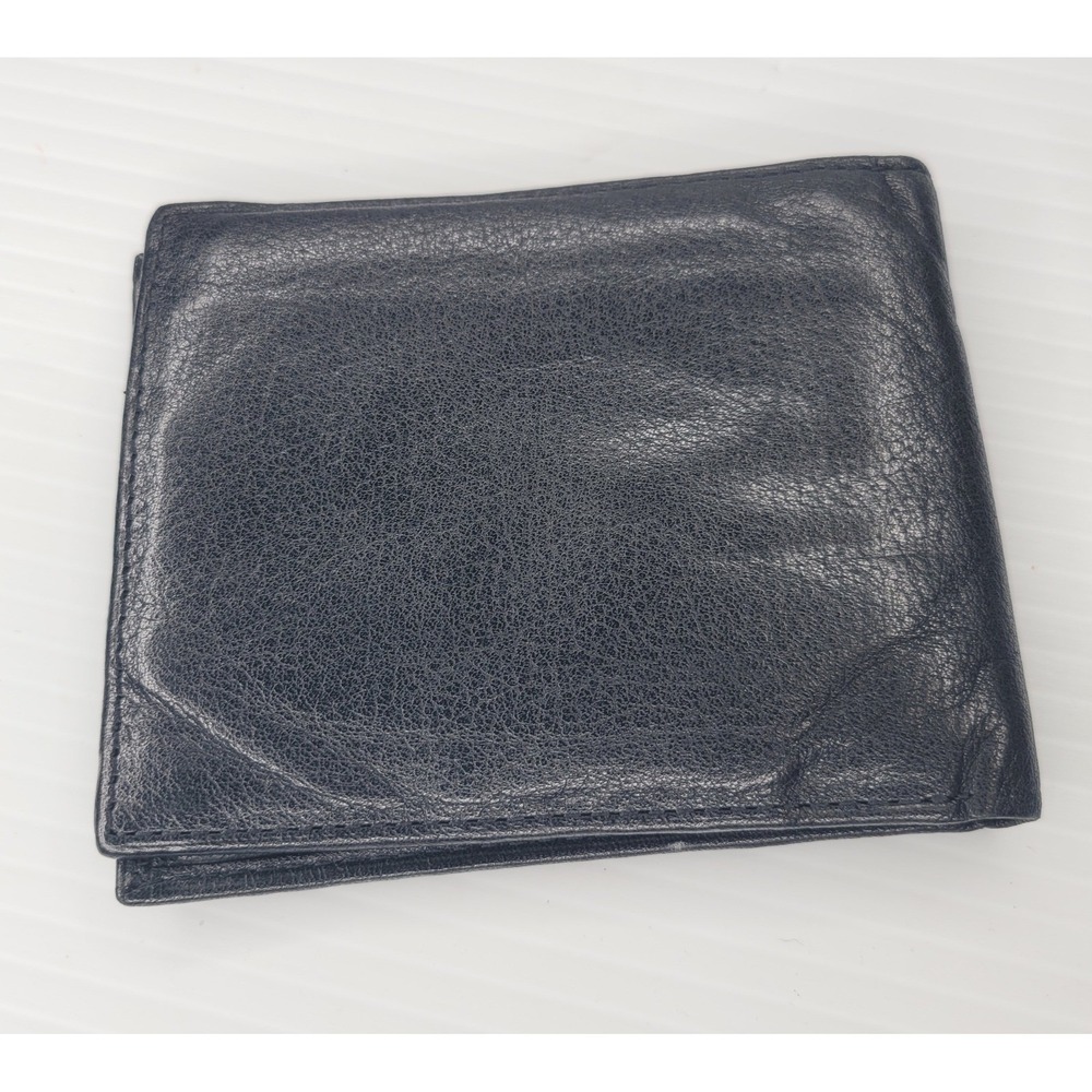 Nautica Wallet Mens‎ Black Full Grain Leather Bifold Billfold Pocket Accessory - Picture 8 of 9